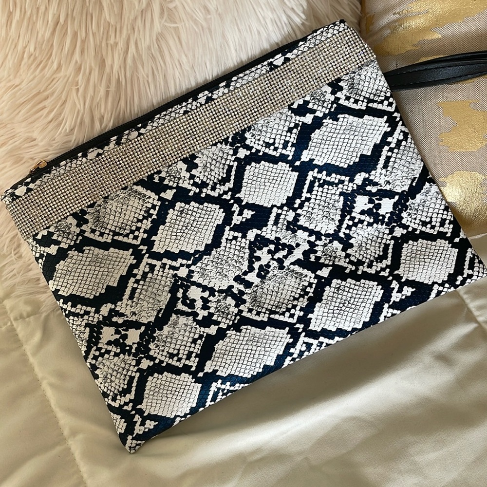 Snake Print Clutch